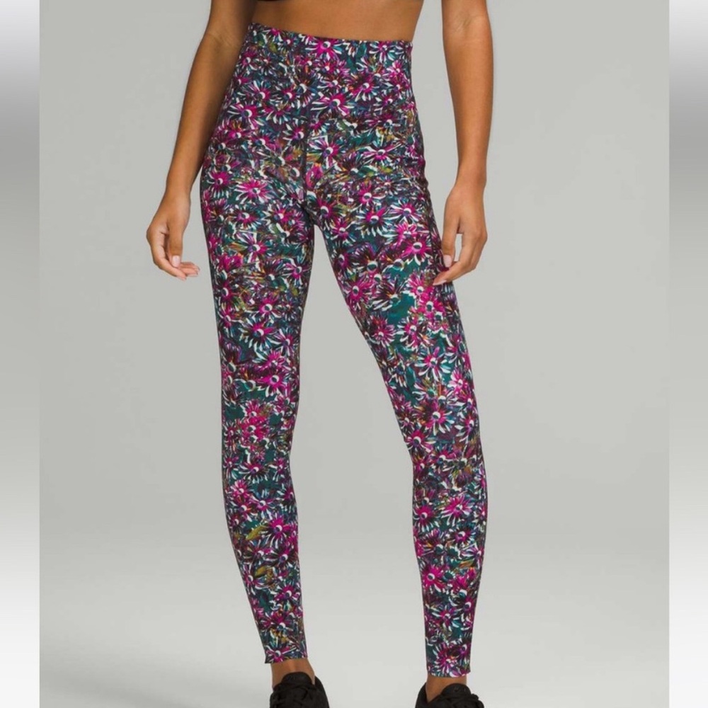 Lululemon Base Pace High Rise‎ Leggings in Electric Floral Multicolor.